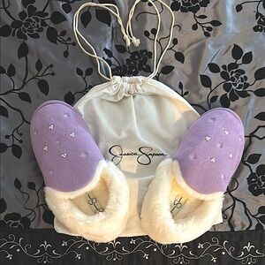 Jessica Simpson Purple Slippers with Faux Fur